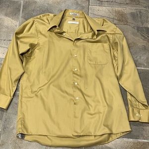 Men’s Gold Geoffrey Beene Sateen Button Down